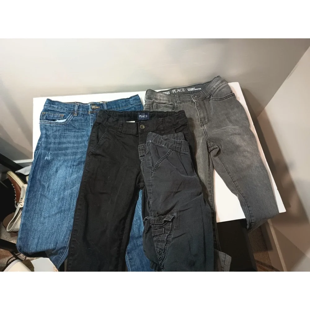 Boys Size 10 Pants Shorts Lot 4 Childrens Place Blue Heritage Jeans Cargo Chino